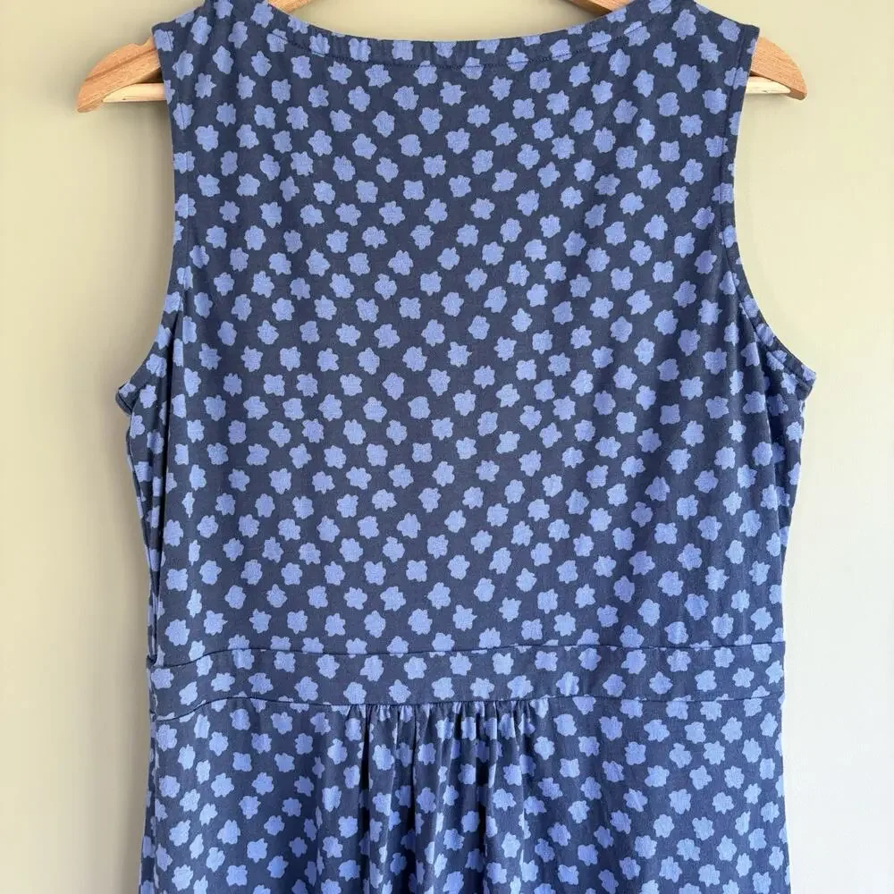 BODEN Floral Polka Dot Sleeveless Cotton Modal Dress Blue Casual 12 Long - Picture 4 of 10